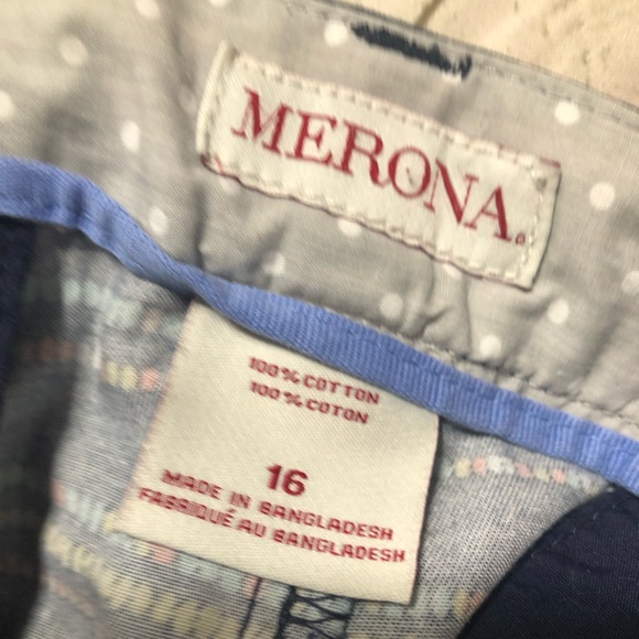 Colorful Striped Navy Bermuda Shorts - Picture 4 of 4